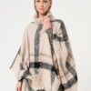 SURKANA Poncho a collo alto a quadri