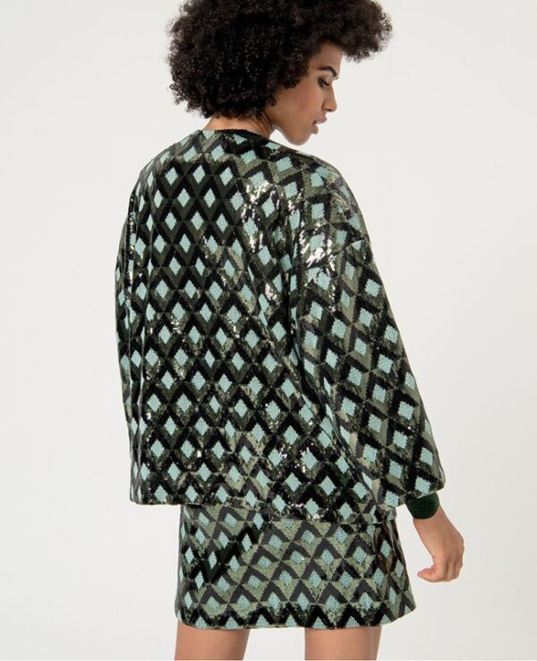 SURKANA Giacca oversize aperta stile kimono in paillettes