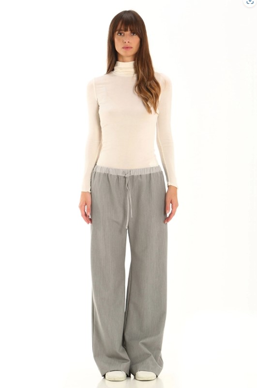 HOMEWARD Pantalone a palazzo con coulisse in contrasto