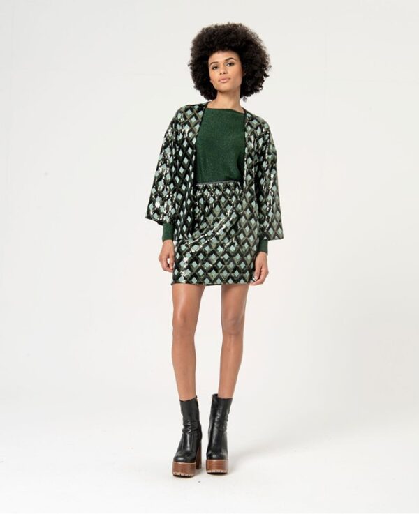 SURKANA Giacca oversize aperta stile kimono in paillettes