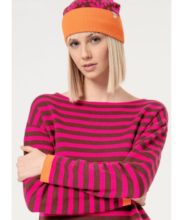 SURKANA Maglia jacquard a righe scollo a barchetta