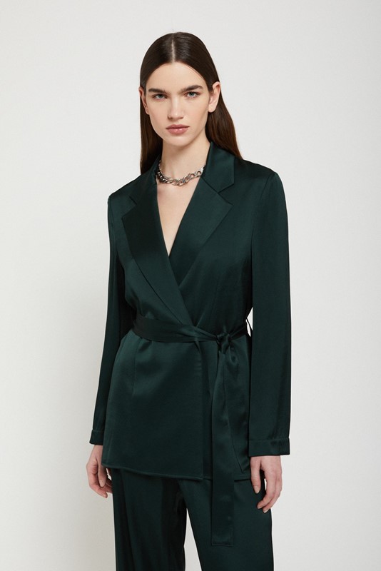 OTTOD'AME Blazer in viscosa con fusciacca