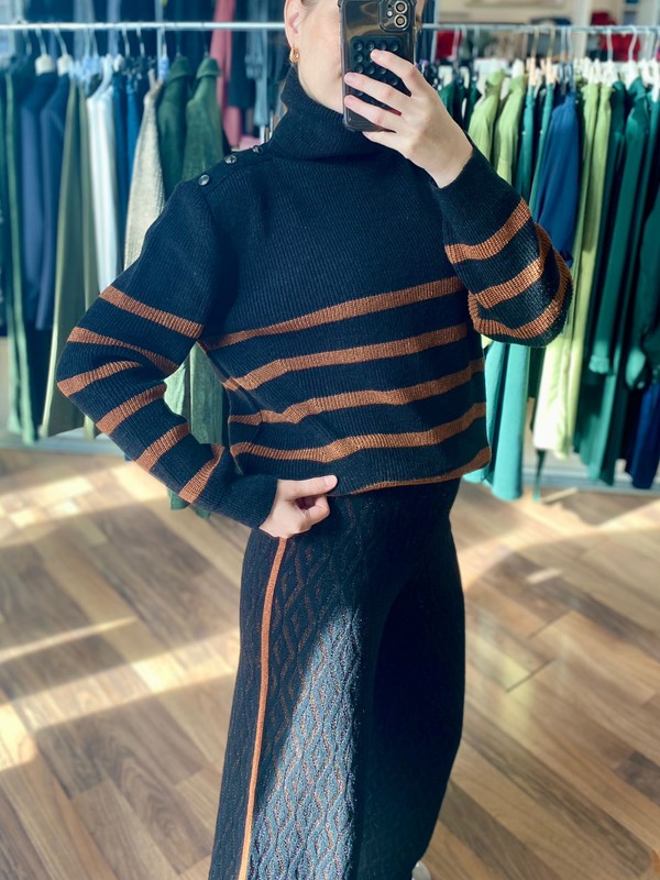AGGÉL Maglione wool-lurex righe