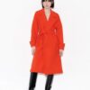 B.YU Cappotto lungo con cintura in vita