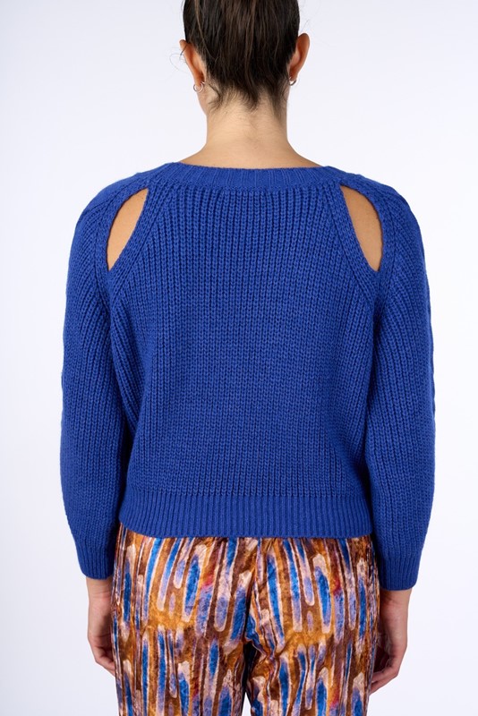 NUALY Maglia trecce cut-out