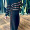 AGGÉL Pantalone in viscosa e lurex jacquard