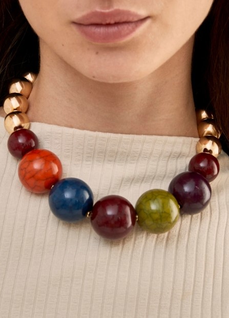 NALI' Collana sfere multicolore e oro