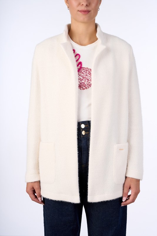 NUALY Cappottino teddy con tasche a toppa