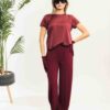SPAGO DONNA Pantalone a palazzo con elastico dietro