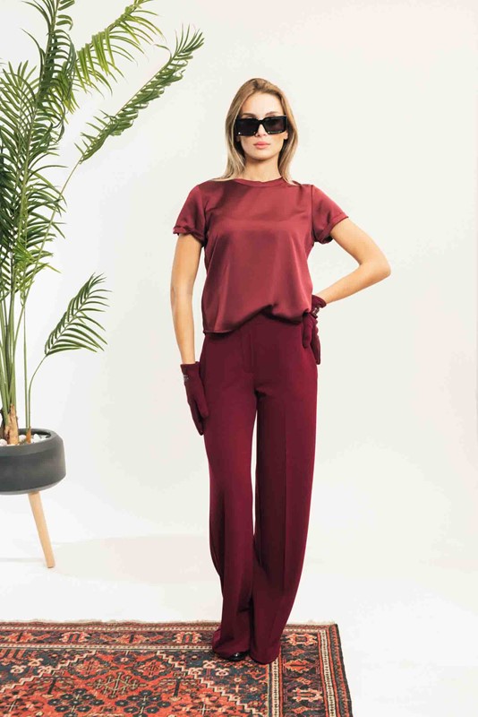 SPAGO DONNA Pantalone a palazzo con elastico dietro