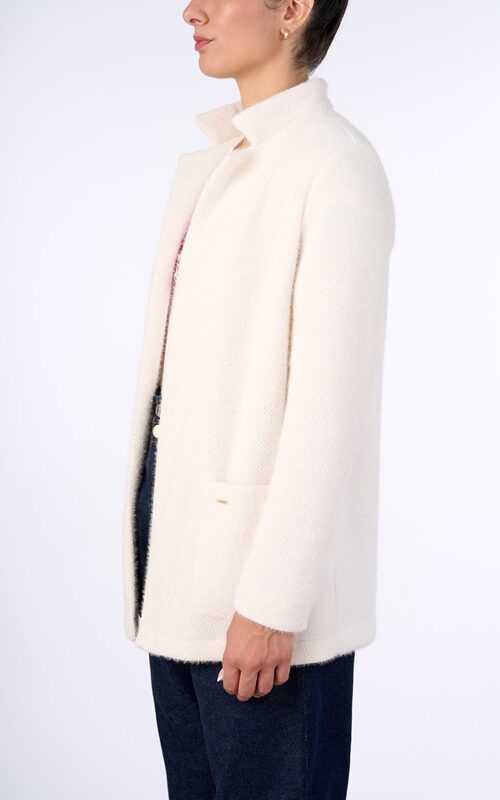 NUALY Cappottino teddy con tasche a toppa