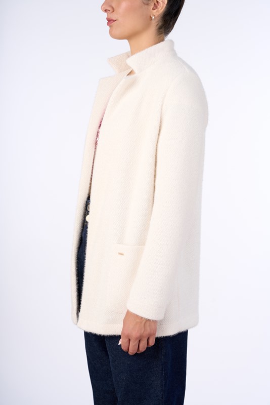 NUALY Cappottino teddy con tasche a toppa