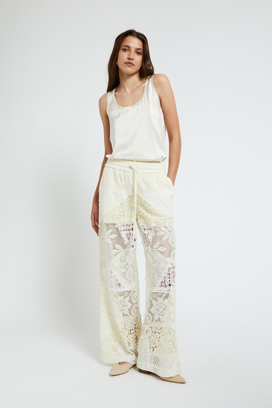 OTTOD'AME Pantalone a palazzo in pizzo