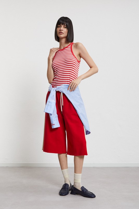 OTTOD'AME Pantalone jogger cropped in cotone