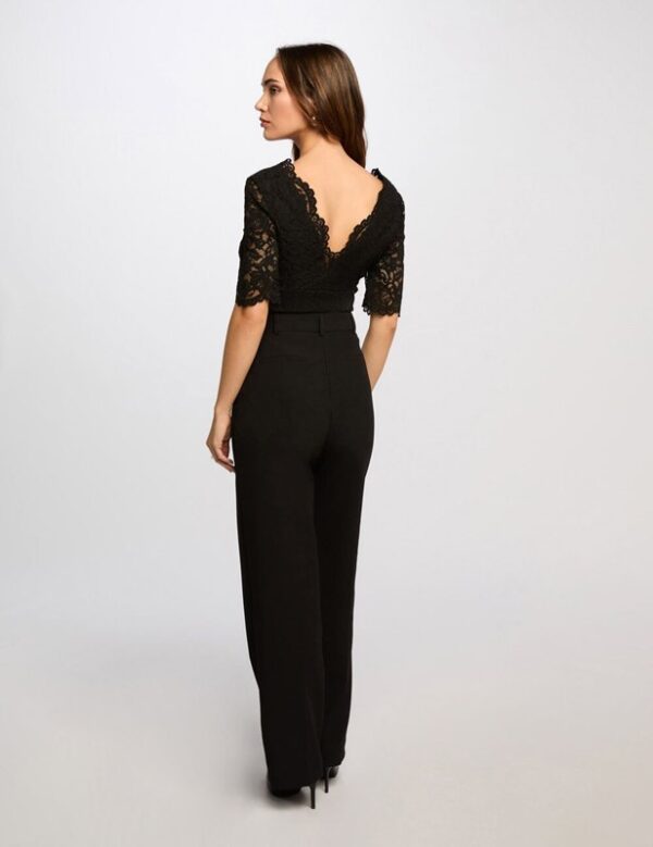 MORGAN Blusa a v in pizzo con maniche a 3/4