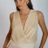 SISTE'S Top gessato in lurex con collana
