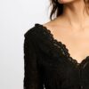 MORGAN Blusa a v in pizzo con maniche a 3/4