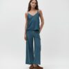 WHITE WISE Pantalone ampio in chambray