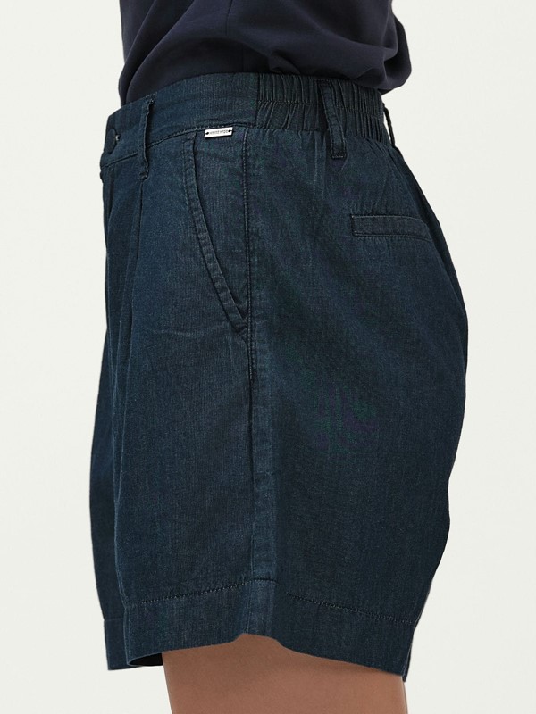 WHITE WISE Bermuda con elastico dietro in chambray