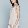 RELISH Blusa s/m doppio scollo v con fettuccia schiena
