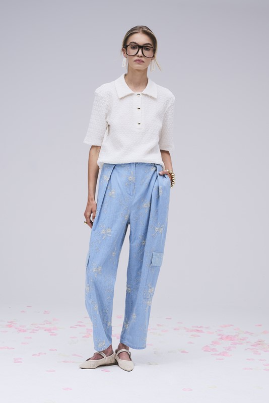 H2O Pantalone jeans ricamato e tasconi laterali