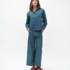 WHITE WISE Pantalone ampio in chambray