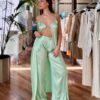 RELISH Pantalone a vita alta a palazzo e pences