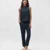 WHITE WISE Pantalone in chambray con coulisse gamba asciutta