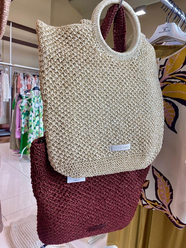 SURKANA Shopper tracolla tipo raffia