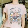 LUCKYLU T-shirt m/m con stampa pulmino&amici