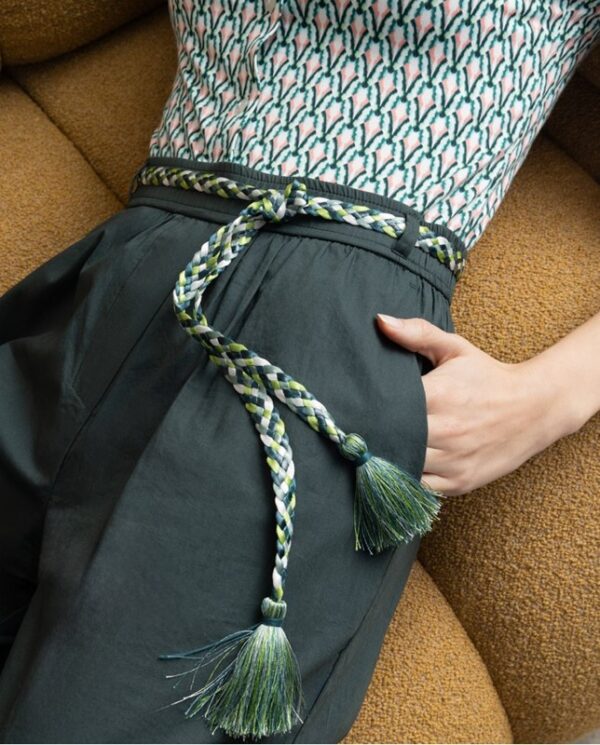SURKANA Pantalone dritto con cinta fantasia