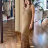 AGGÉL Abito lurex con frange