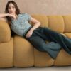 SURKANA Pantalone dritto con cinta fantasia