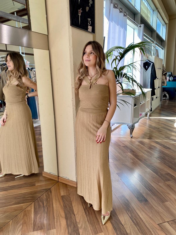 AGGÉL Gonna maxi in lurex
