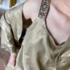 AGGÉL Canotta glitter con bretelle in maglia