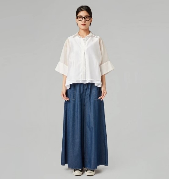 51B522B702868EAC80AF84C26F841B5B_ LES JOLIES NANAS Camicia crop semi trasparente