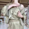 AGGÉL Canotta glitter con bretelle in maglia