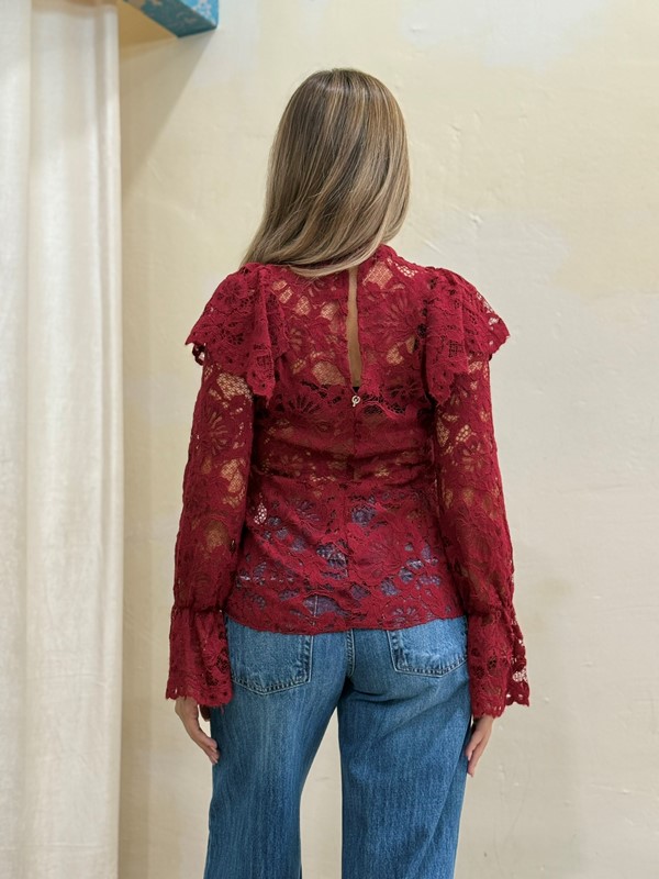 PHILIA LOFT Camicia in pizzo con volant