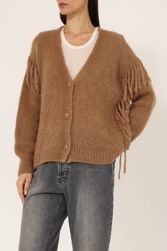PHILIA LOFT Cardigan over con frange