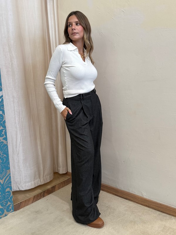 SOUVENIR Pantalone a palazzo con pence