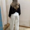 SOUVENIR Pantalone ampio con chiusura asimetrica e applicazione