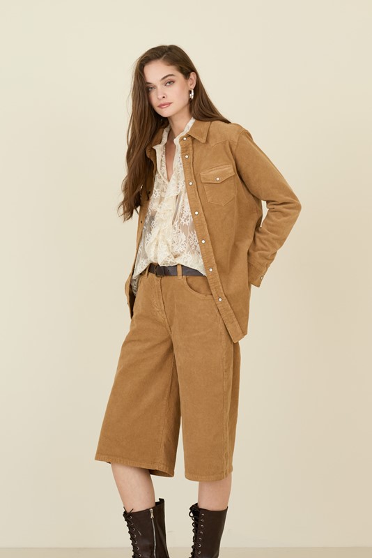 3121E9D7839A19C35F27F97EECDFD267_ SOUVENIR Bermuda in velluto a coste + cintura