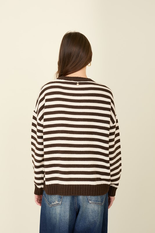 SOUVENIR Maglione over a righe con stampa snoopy