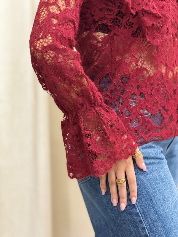 PHILIA LOFT Camicia in pizzo con volant