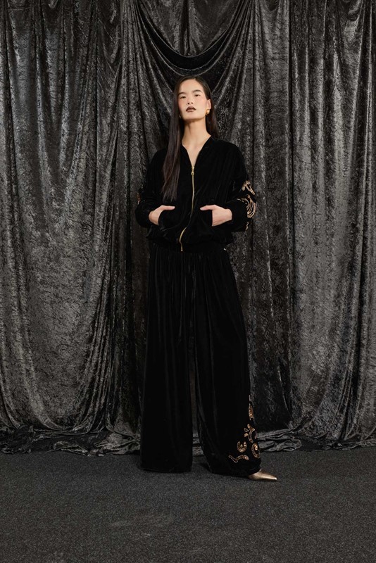 pantalone Souvenir velluto palazzo donna