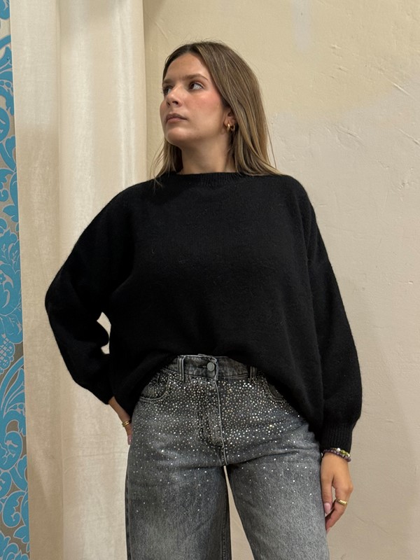 PHILIA LOFT Jeans gamba ampia con strass