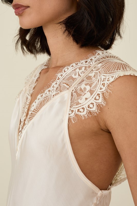 SOUVENIR Canotta con inserto in pizzo