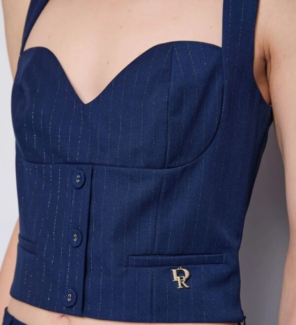 7B47012C3C2642A59F017362FD54ACC6_ DENNY ROSE Bustino gessato senza maniche