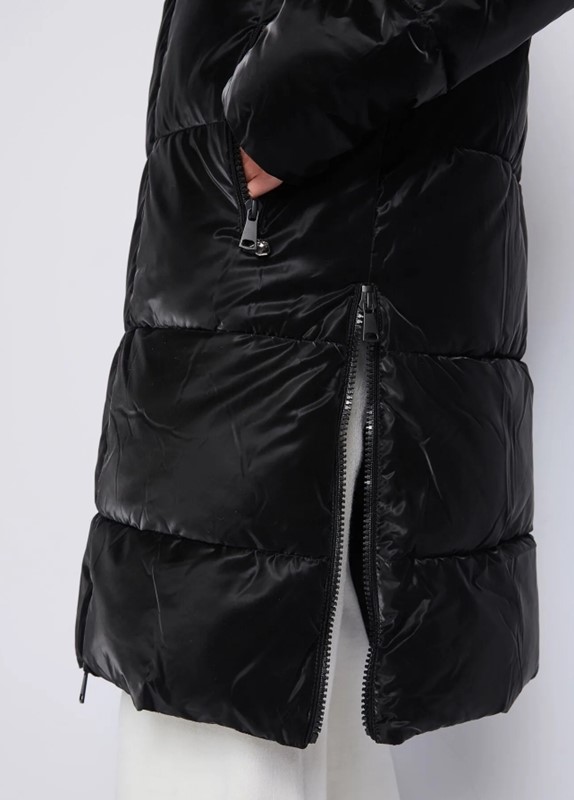 7B934D7A4FBAA1B890F9CED8F5B87D5E_ DENNY ROSE Piumino lungo con cappuccio e zip sui lati