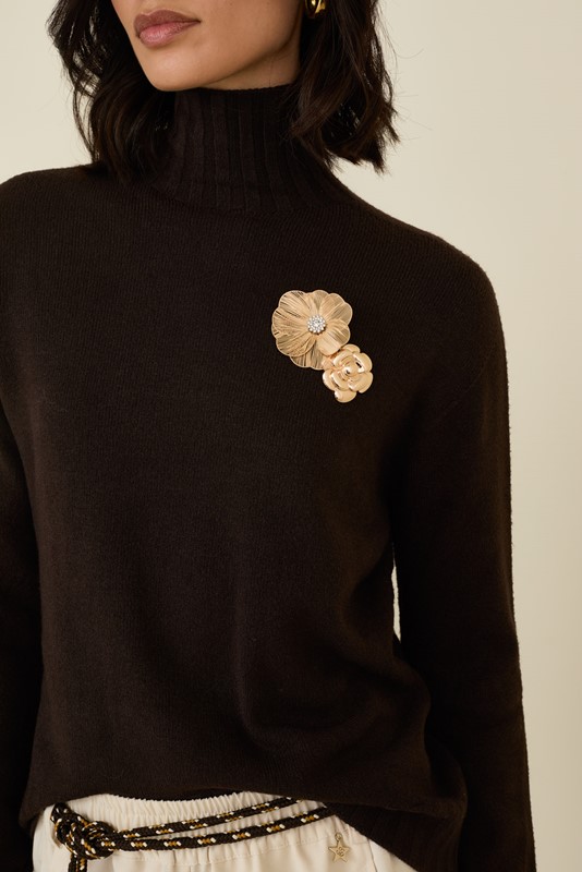 87BC18CA1B67B4DBB090BCD2A002CB14_ SOUVENIR Maglia con spilla fiore